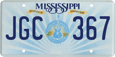 MS license plate JGC367