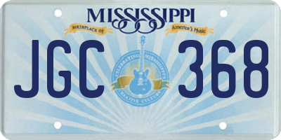 MS license plate JGC368