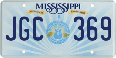 MS license plate JGC369