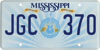 MS license plate JGC370