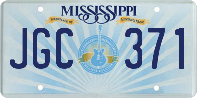 MS license plate JGC371