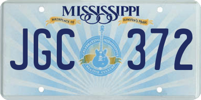 MS license plate JGC372