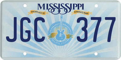MS license plate JGC377