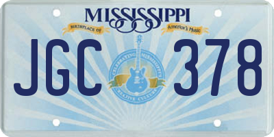 MS license plate JGC378