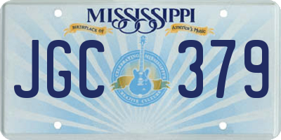 MS license plate JGC379