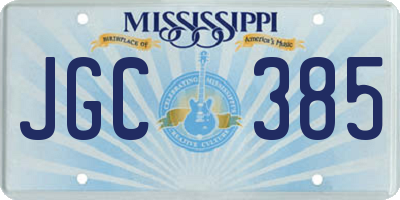 MS license plate JGC385
