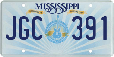 MS license plate JGC391