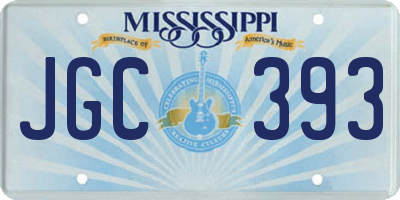 MS license plate JGC393