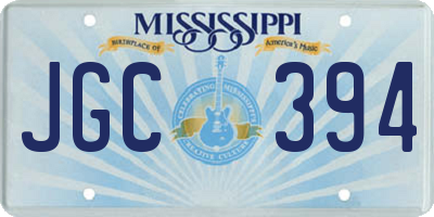 MS license plate JGC394