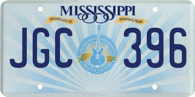 MS license plate JGC396