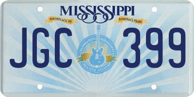 MS license plate JGC399