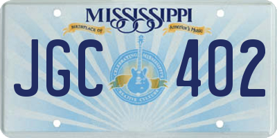 MS license plate JGC402