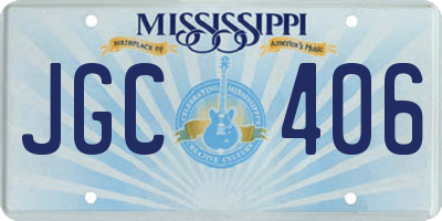 MS license plate JGC406
