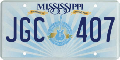 MS license plate JGC407