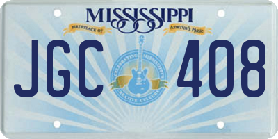 MS license plate JGC408