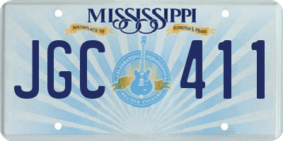 MS license plate JGC411