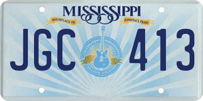 MS license plate JGC413