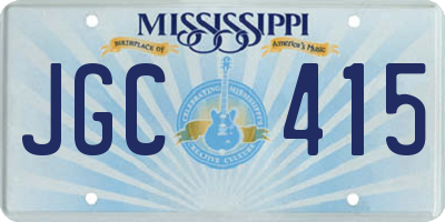 MS license plate JGC415