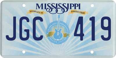 MS license plate JGC419
