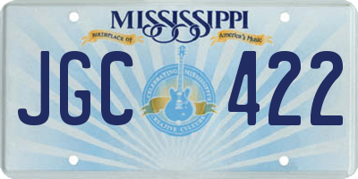 MS license plate JGC422