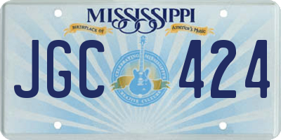 MS license plate JGC424