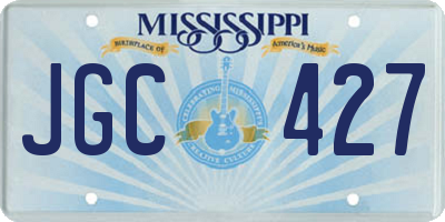 MS license plate JGC427
