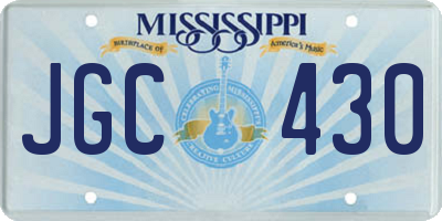 MS license plate JGC430