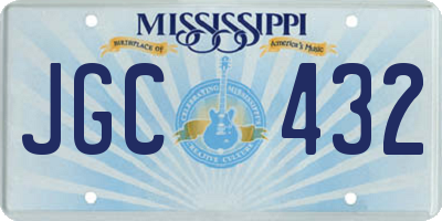 MS license plate JGC432