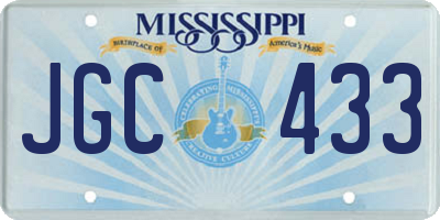 MS license plate JGC433