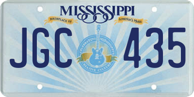 MS license plate JGC435