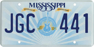 MS license plate JGC441