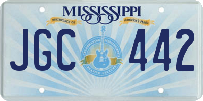 MS license plate JGC442