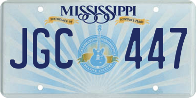 MS license plate JGC447