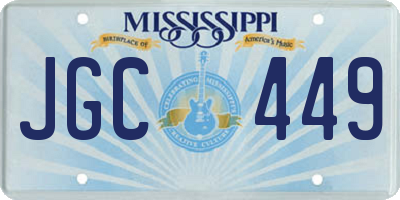 MS license plate JGC449