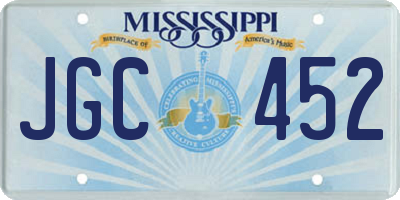 MS license plate JGC452