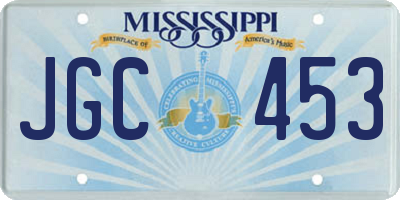 MS license plate JGC453