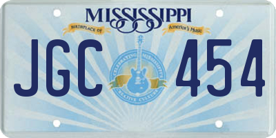MS license plate JGC454