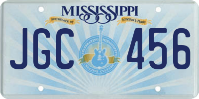 MS license plate JGC456