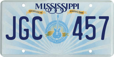 MS license plate JGC457