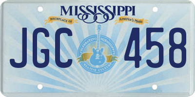 MS license plate JGC458
