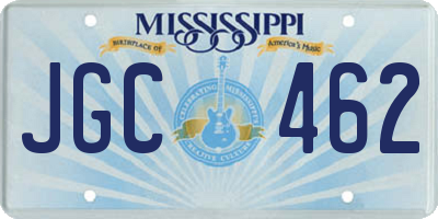 MS license plate JGC462
