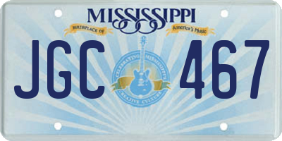 MS license plate JGC467