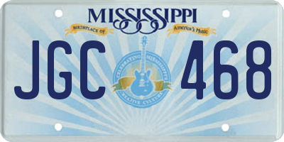 MS license plate JGC468