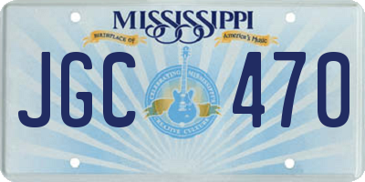 MS license plate JGC470