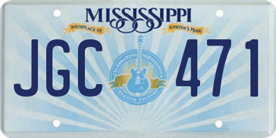 MS license plate JGC471
