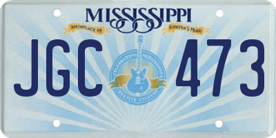 MS license plate JGC473