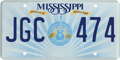 MS license plate JGC474