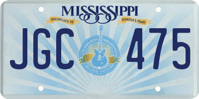 MS license plate JGC475