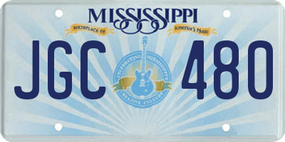 MS license plate JGC480