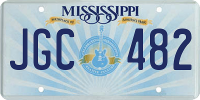 MS license plate JGC482